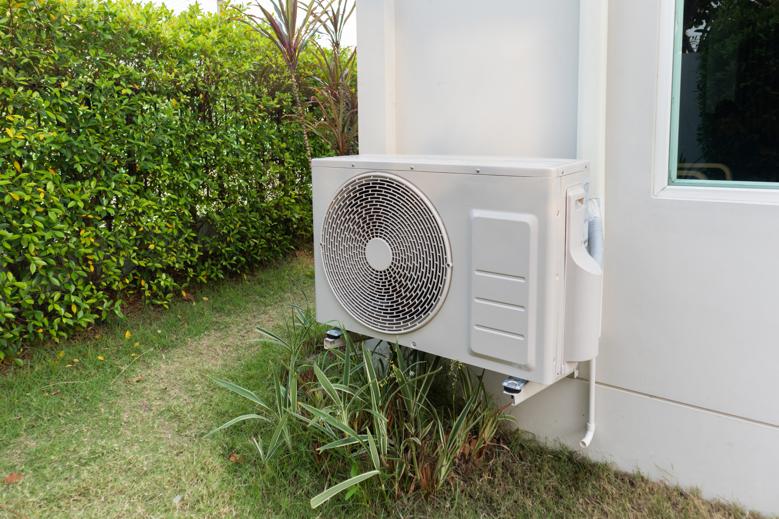 Air condition outdoor unit compressor install outside the house